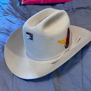 Stetson Beige Cowboy Hat with Feather Detail